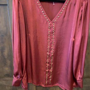 VINCE CAMUTO DARK DEEP BURGUNDY TOP.       SIZE 2X
